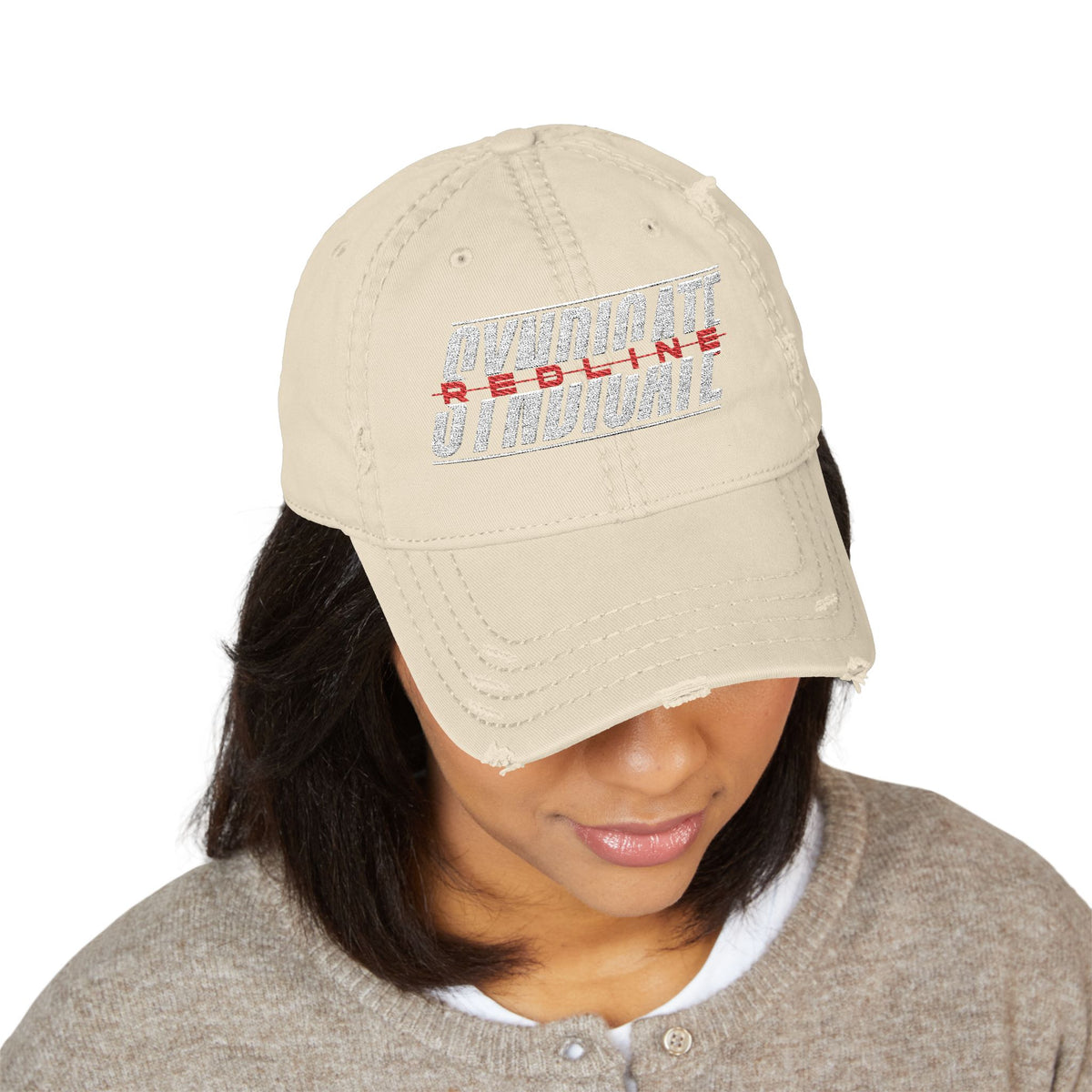 Redline Classic Logo Embroidery Distressed Dad Hat