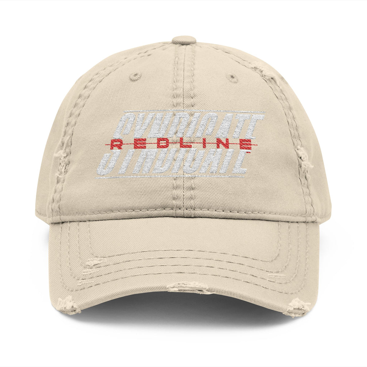 Redline Classic Logo Embroidery Distressed Dad Hat