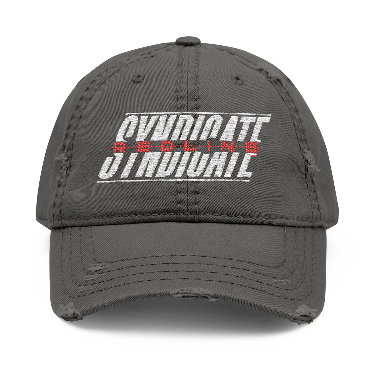 Redline Classic Logo Embroidery Distressed Dad Hat